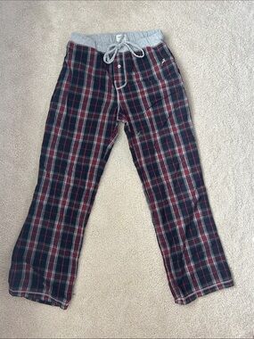 True Grit Navy and Red Plaid Wide-Leg Pants